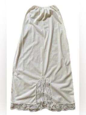 VINTAGE GAYMODE Ivory LACE Trimmed Half SLIP Size XS